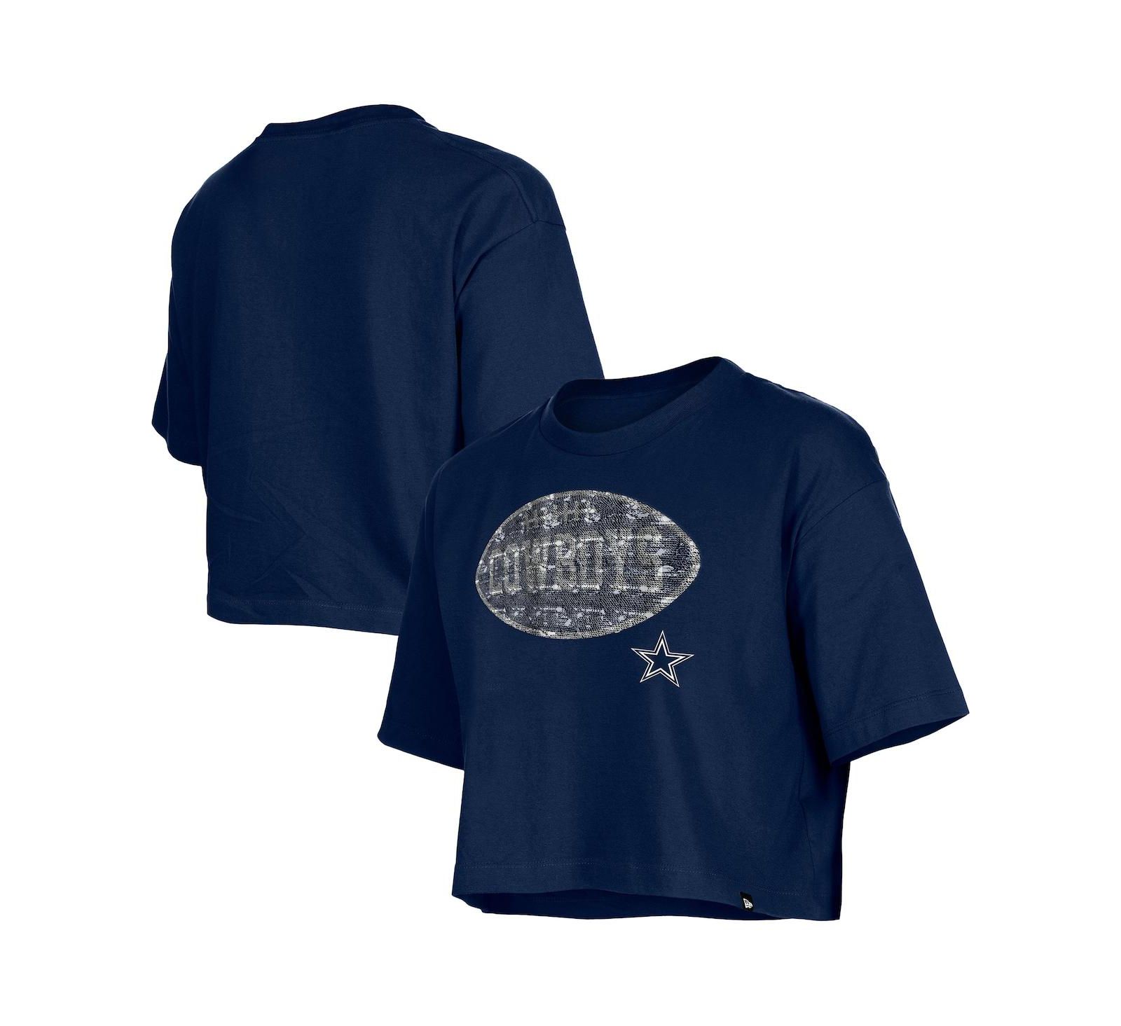 New Era Детский боксы-футболка Dallas Cowboys Navy Flip Sequin Boxy