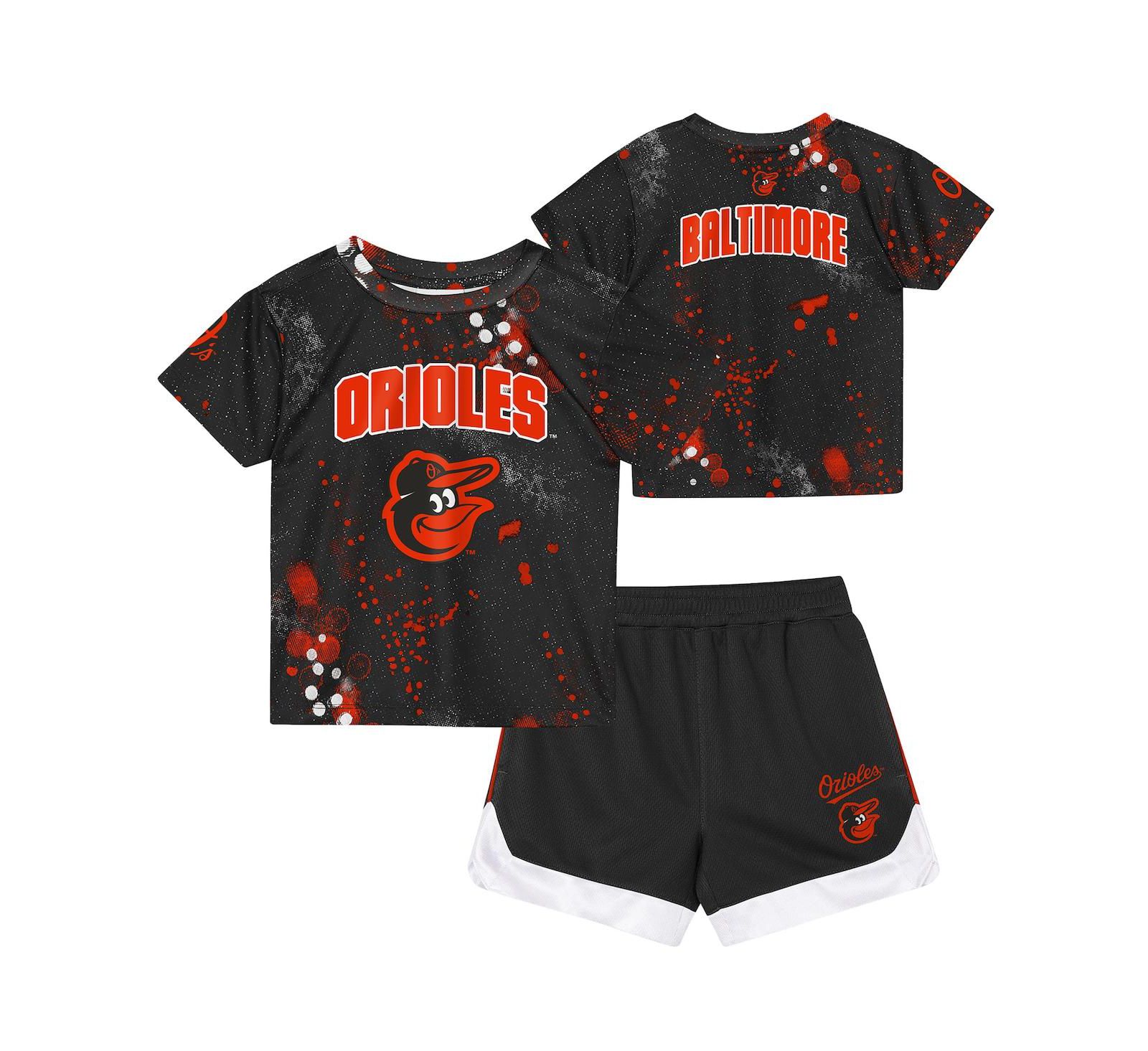 Комплект футболка и шорты Outerstuff Preschool Black Baltimore Orioles Pinch Hitter Infielder