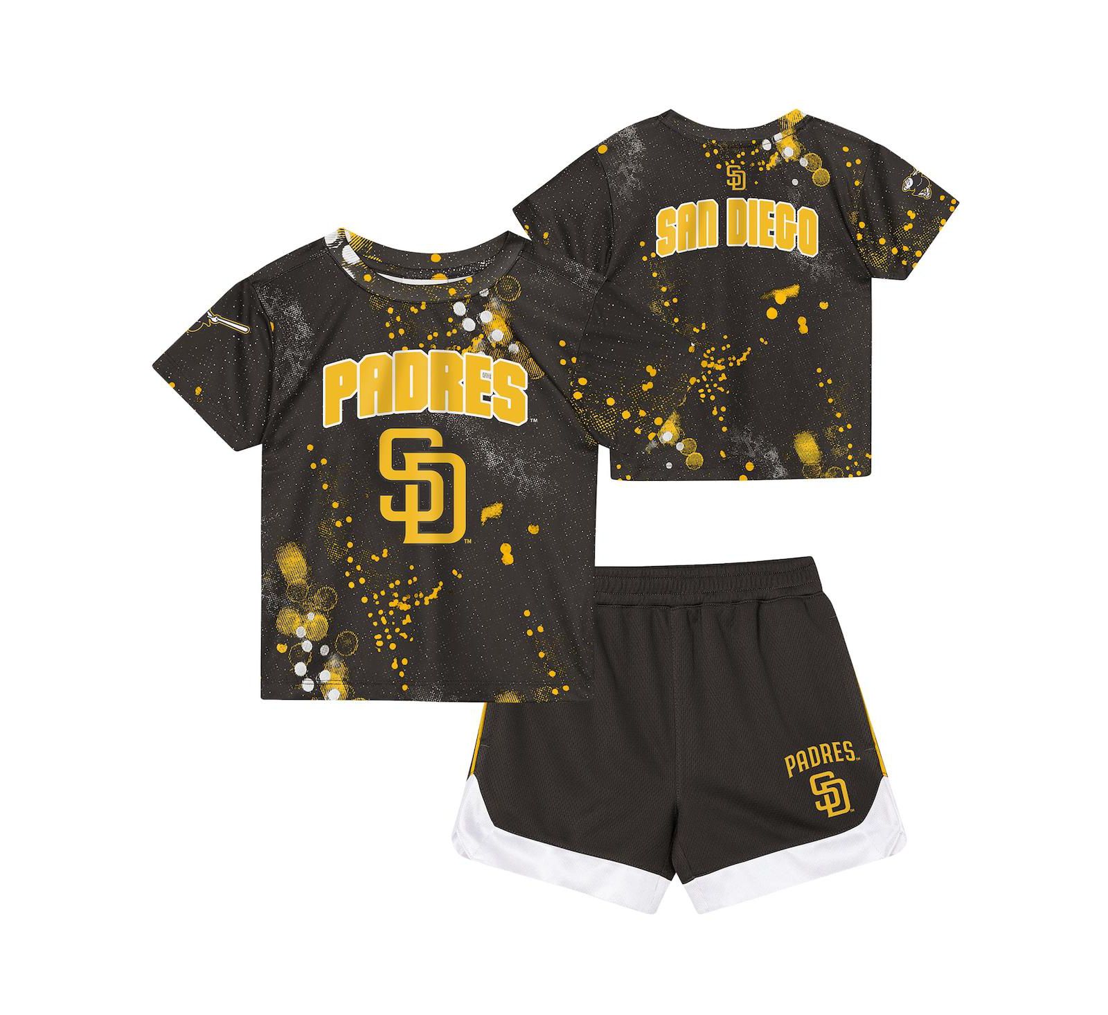 Детский комплект футболка и шорты Outerstuff San Diego Padres для дошкольников, коричневый