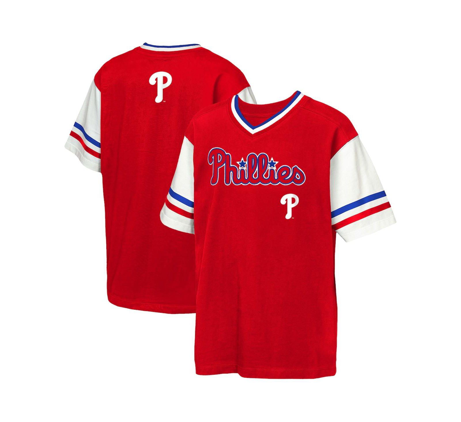 Детская футболка Outerstuff Red Philadelphia Phillies Big League Base Runner Ringer