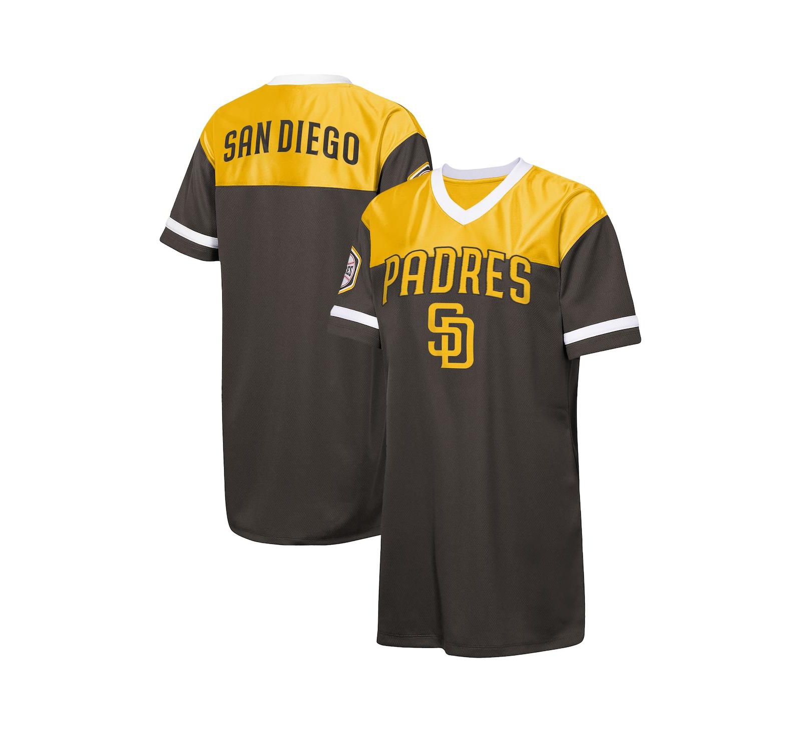 Outerstuff Big Girls коричневое платье-футболка V-образный вырез San Diego Padres Big League Cheer