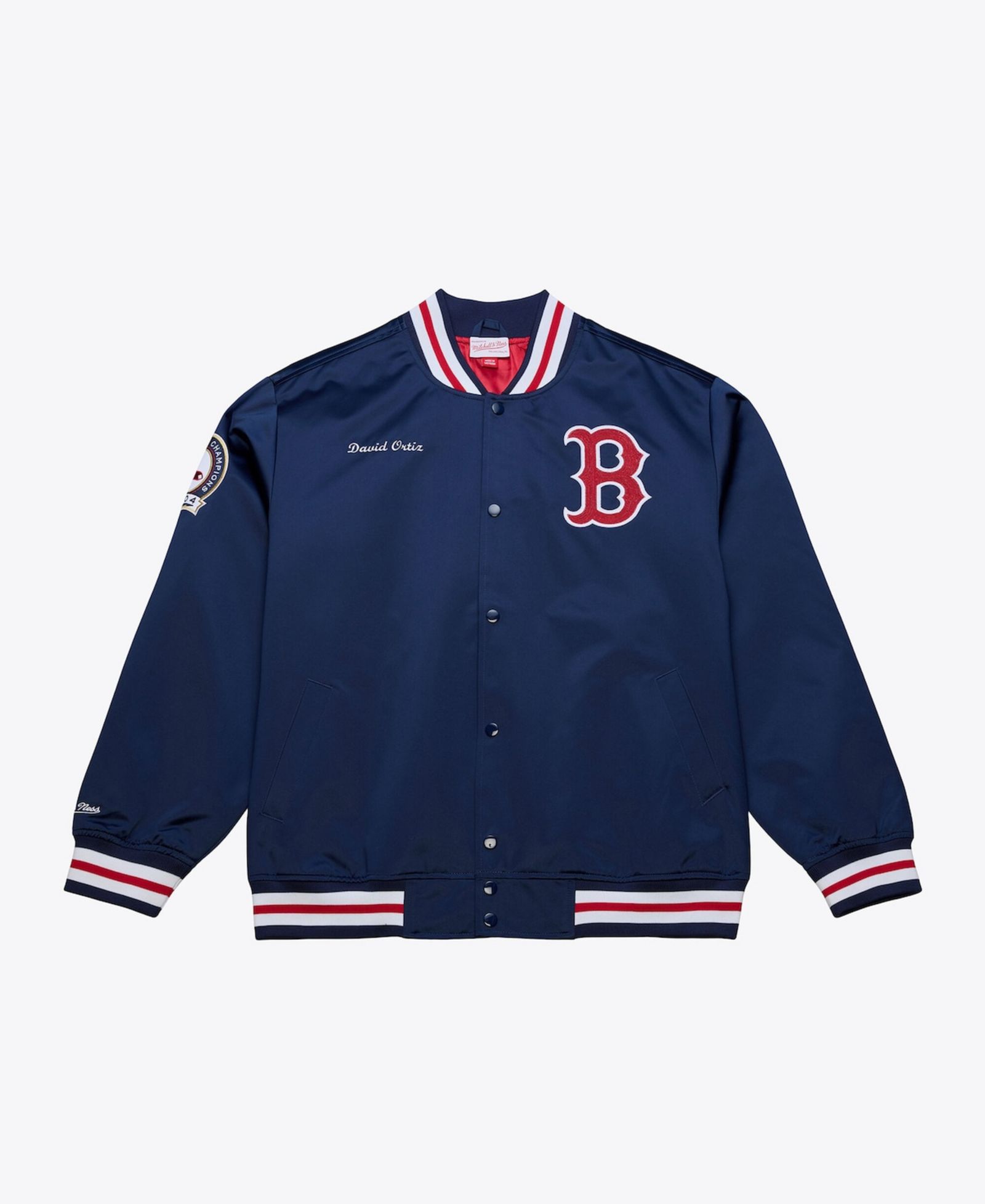 Mitchell & Ness Men's David Ortiz Navy Boston Red Sox Legends Collection Lightweight Satin Full-Snap Jacket