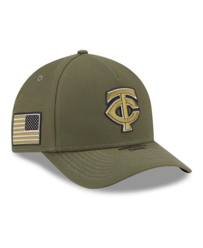 Регулируемая кепка New Era 9FORTY M-Crown Olive Minnesota Twins 2026 Armed Forces Day для мальчиков и девочек