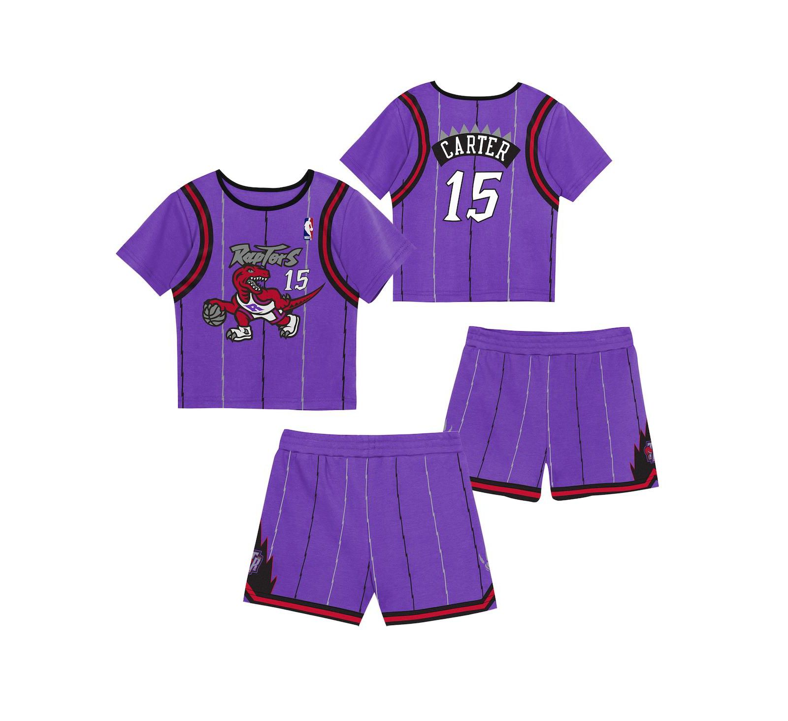Mitchell & Ness Preschool Vince Carter Purple Toronto Raptors Play by Place T-Shirt & Shorts Set