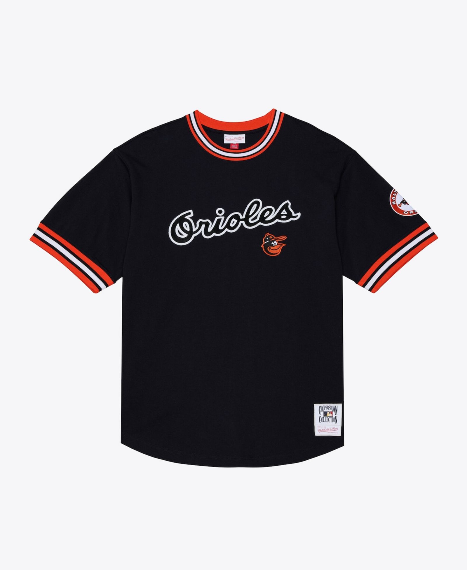 Мужская футболка Mitchell & Ness Men's Black Baltimore Orioles Wild Pitch Ringer T-Shirt