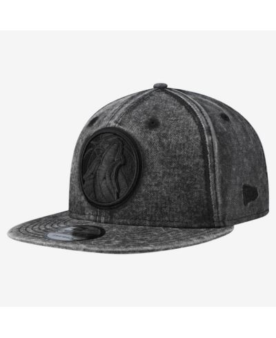 Мужская кепка New Era Black Minnesota Timberwolves Washed Tonal 9FIFTY Snapback