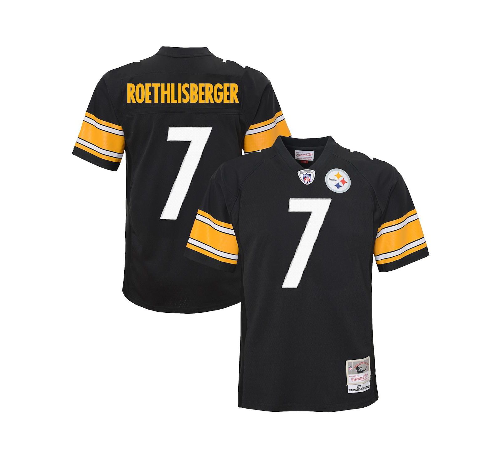 Детская реплика джерси Mitchell & Ness Ben Roethlisberger Black Pittsburgh Steelers 2004 Legacy