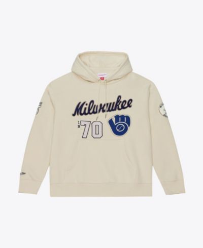 Мужское худи Mitchell & Ness Cream Milwaukee Brewers Yacht Rock Fleece