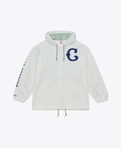 Mitchell & Ness Men's White Chicago Cubs Yacht Rock Coaches Full-Snap Hooded Windbreaker Jacket