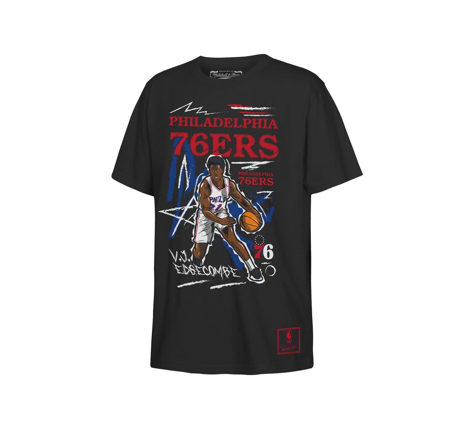 Детская футболка Mitchell & Ness VJ Edgecombe Black Philadelphia 76ers