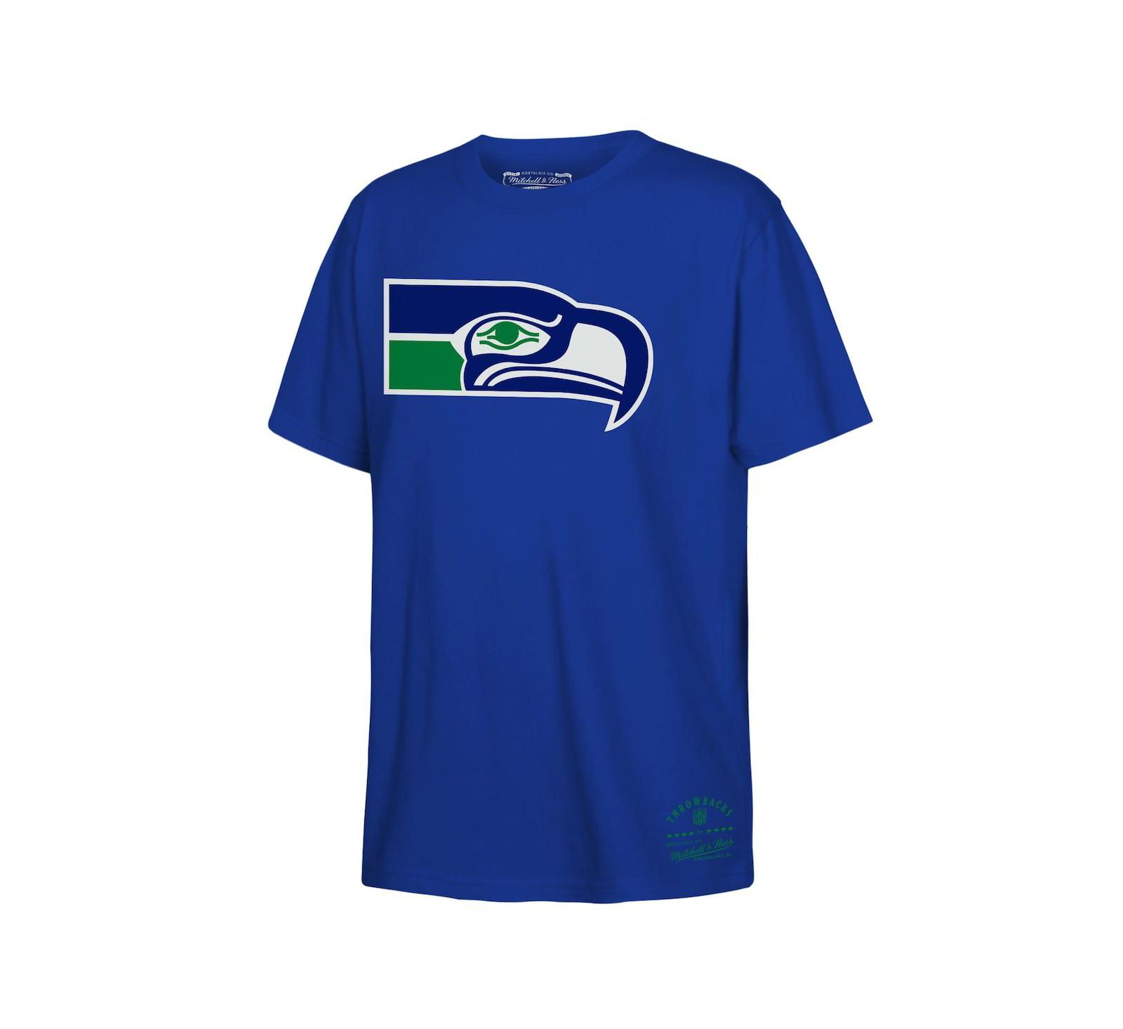 Детская футболка Mitchell & Ness Royal Seattle Seahawks Retro Logo