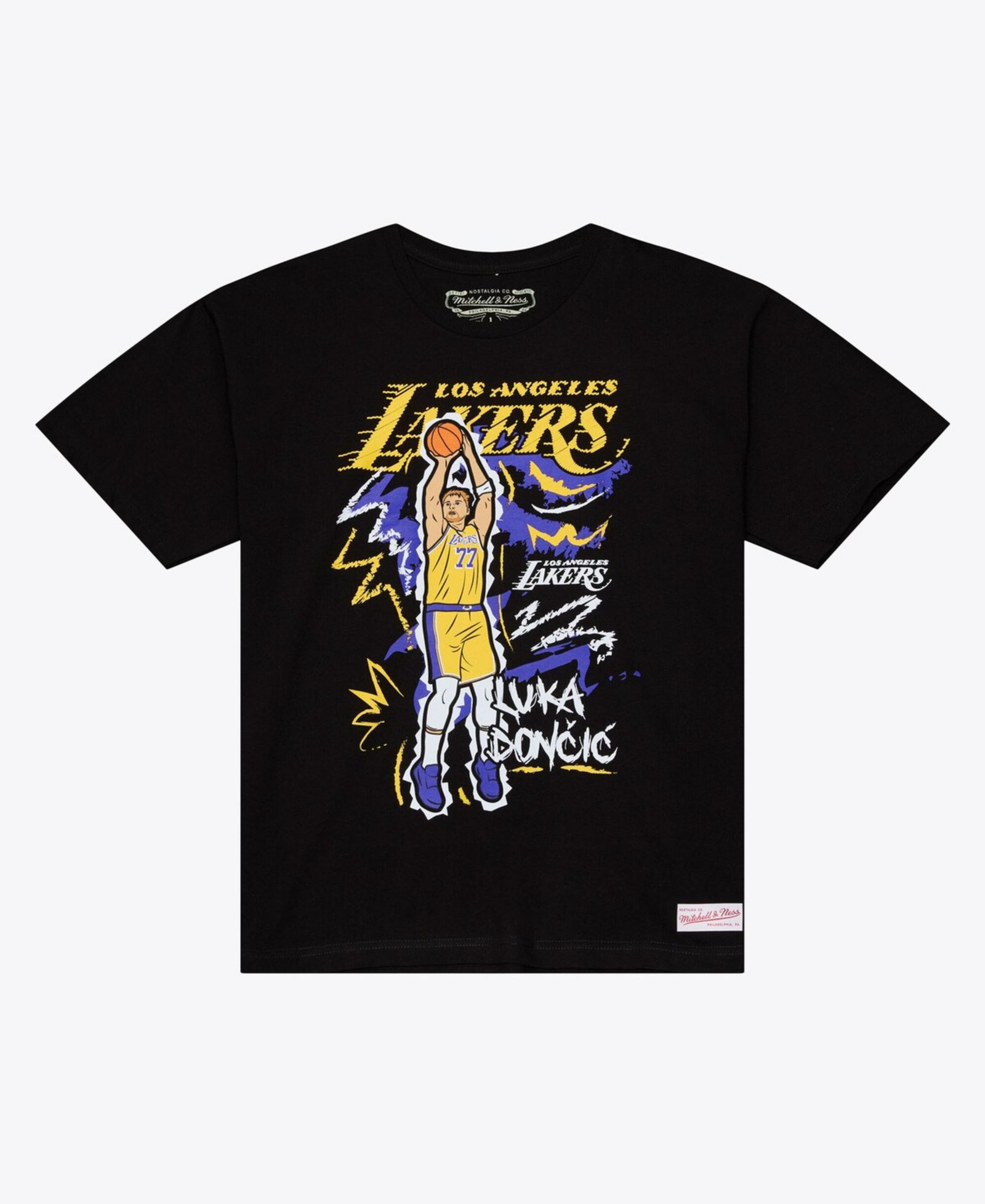 Mitchell & Ness Men's Luka Doncic Black Los Angeles Lakers Chalked Up T-Shirt