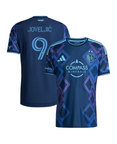 Джерси adidas Men's Dejan Joveljic Blue Sporting Kansas City 2026 The 18th Vine Kit On-Field Authentic Patch