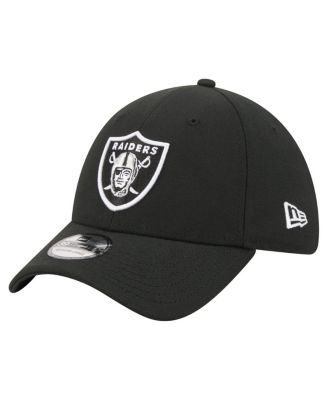 Мужская черная кепка New Era Men's Black Las Vegas Raiders Core Team 39THIRTY Flex