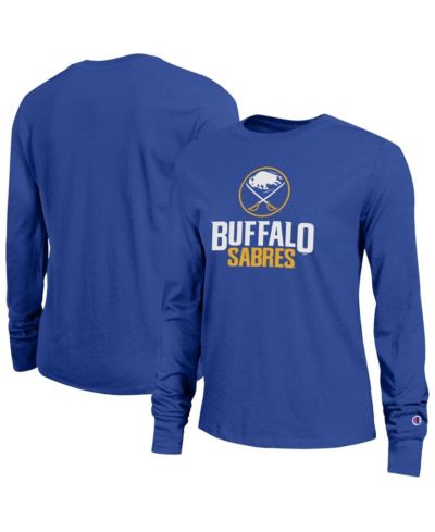 Женская футболка Champion Royal Buffalo Sabres Wordmark Lockup Long Sleeve