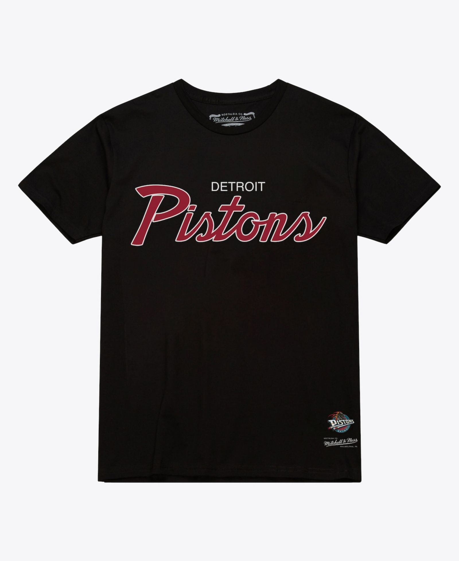 Mitchell & Ness Men's Black Detroit Pistons Vintage Wordmark T-Shirt