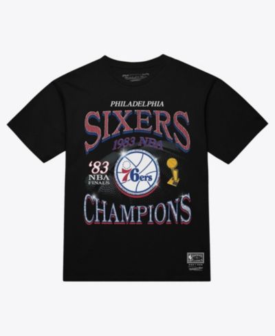 Мужская черная футболка Mitchell & Ness Men's Black Philadelphia 76ers Champions Era