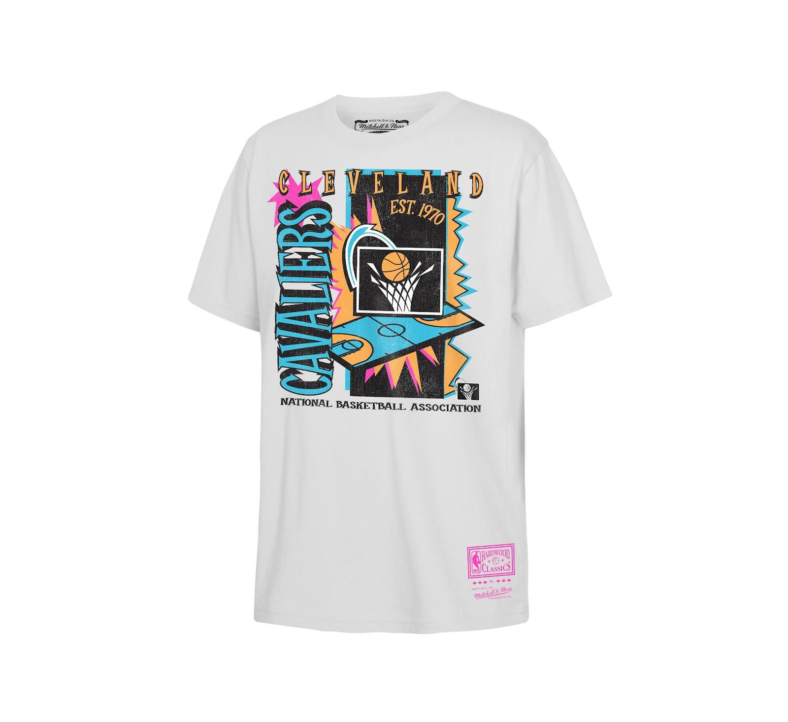 Детская футболка Mitchell & Ness Cleveland Cavaliers Neon Court Shock, белая
