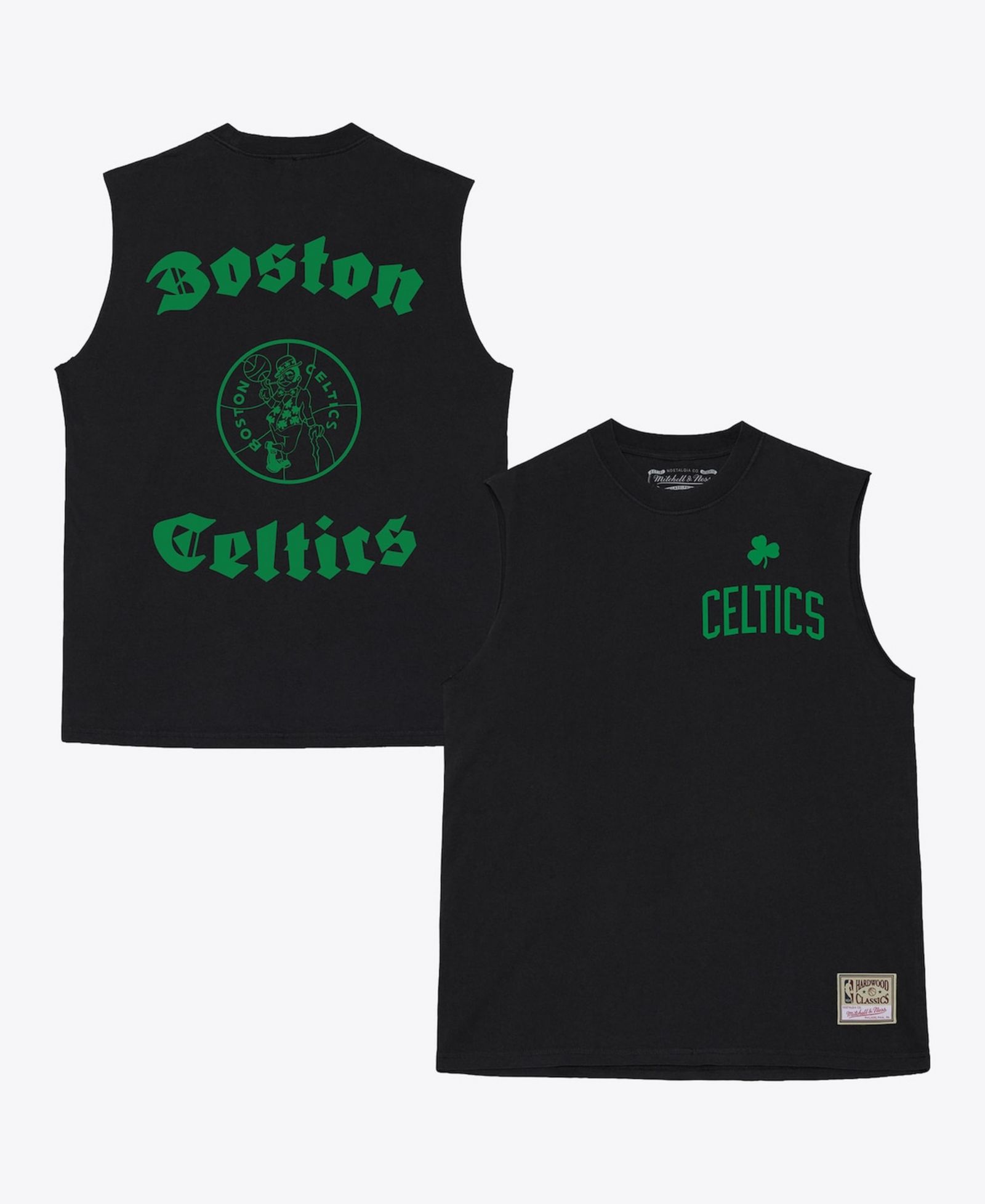 Mitchell & Ness Men's Black Boston Celtics Hardwood Classics Muscle Cut Off T-Shirt