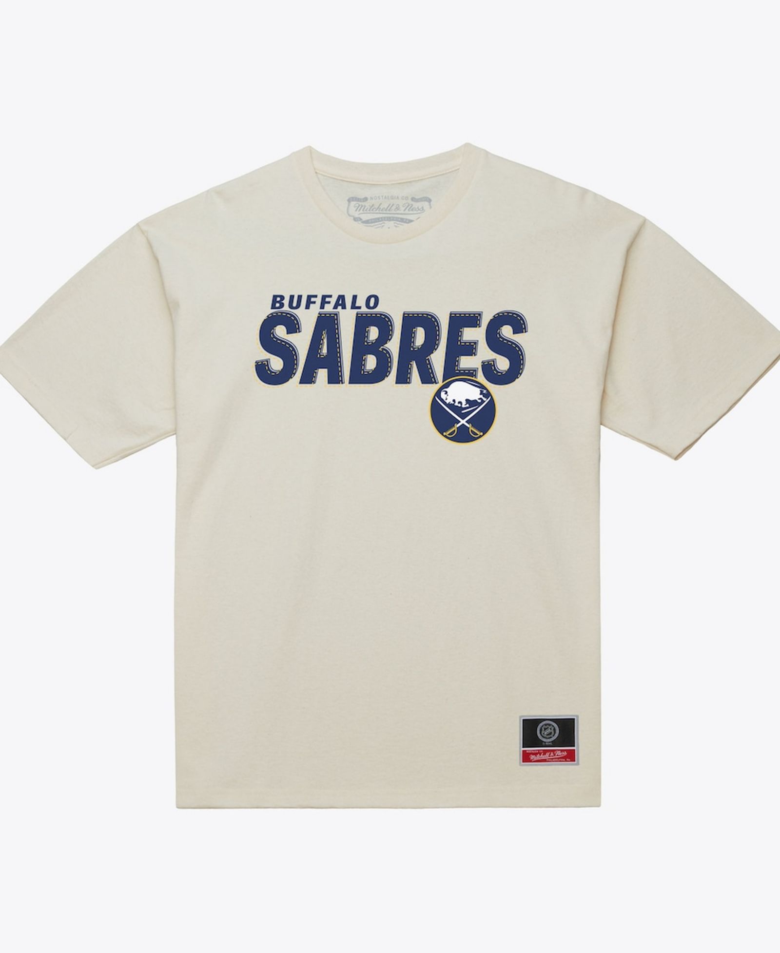 Mitchell & Ness Мужская футболка Buffalo Sabres Core Plus, кремовая