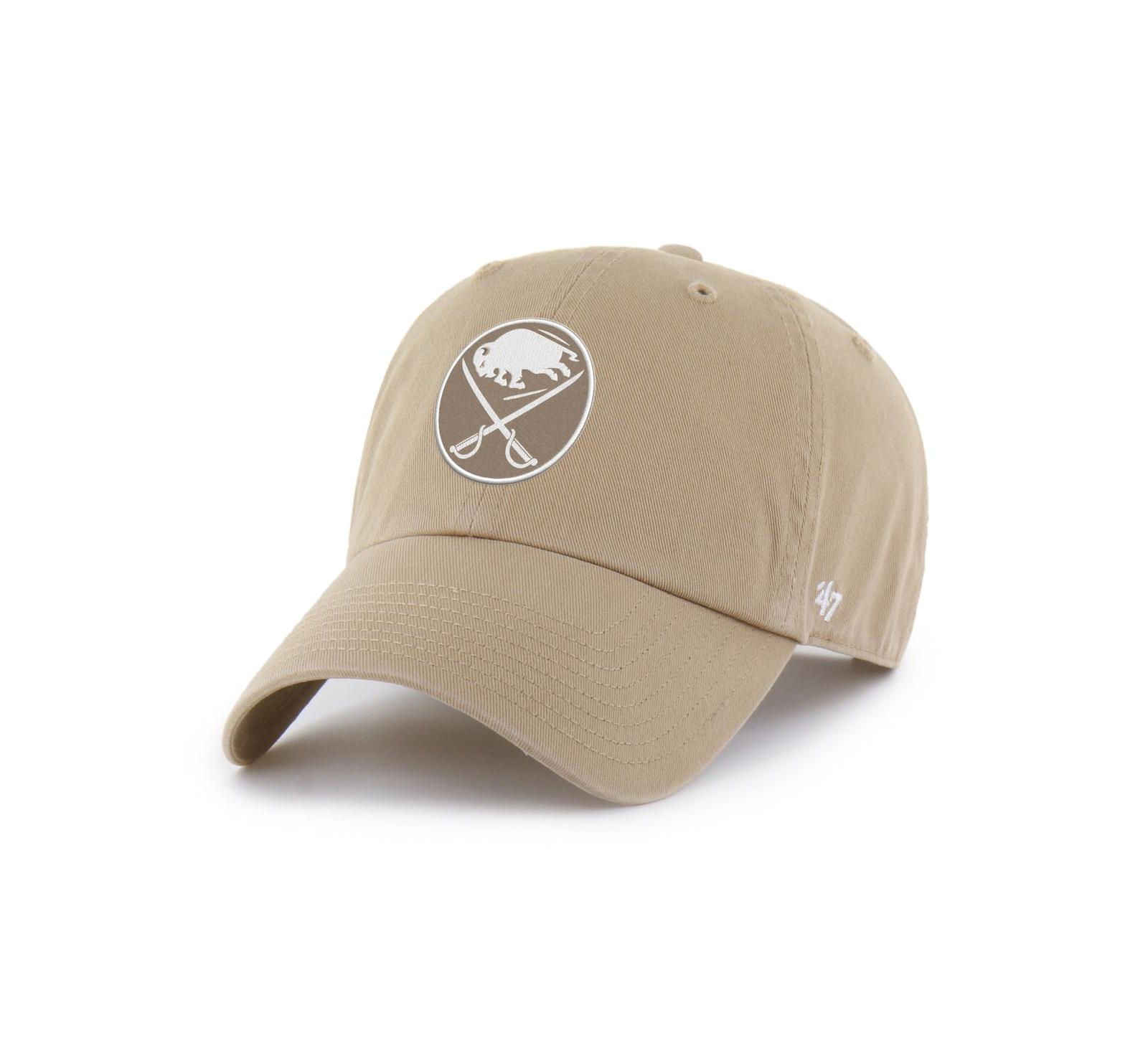 '47 Brand Men's Khaki Buffalo Sabres Logo Clean Up Adjustable Hat