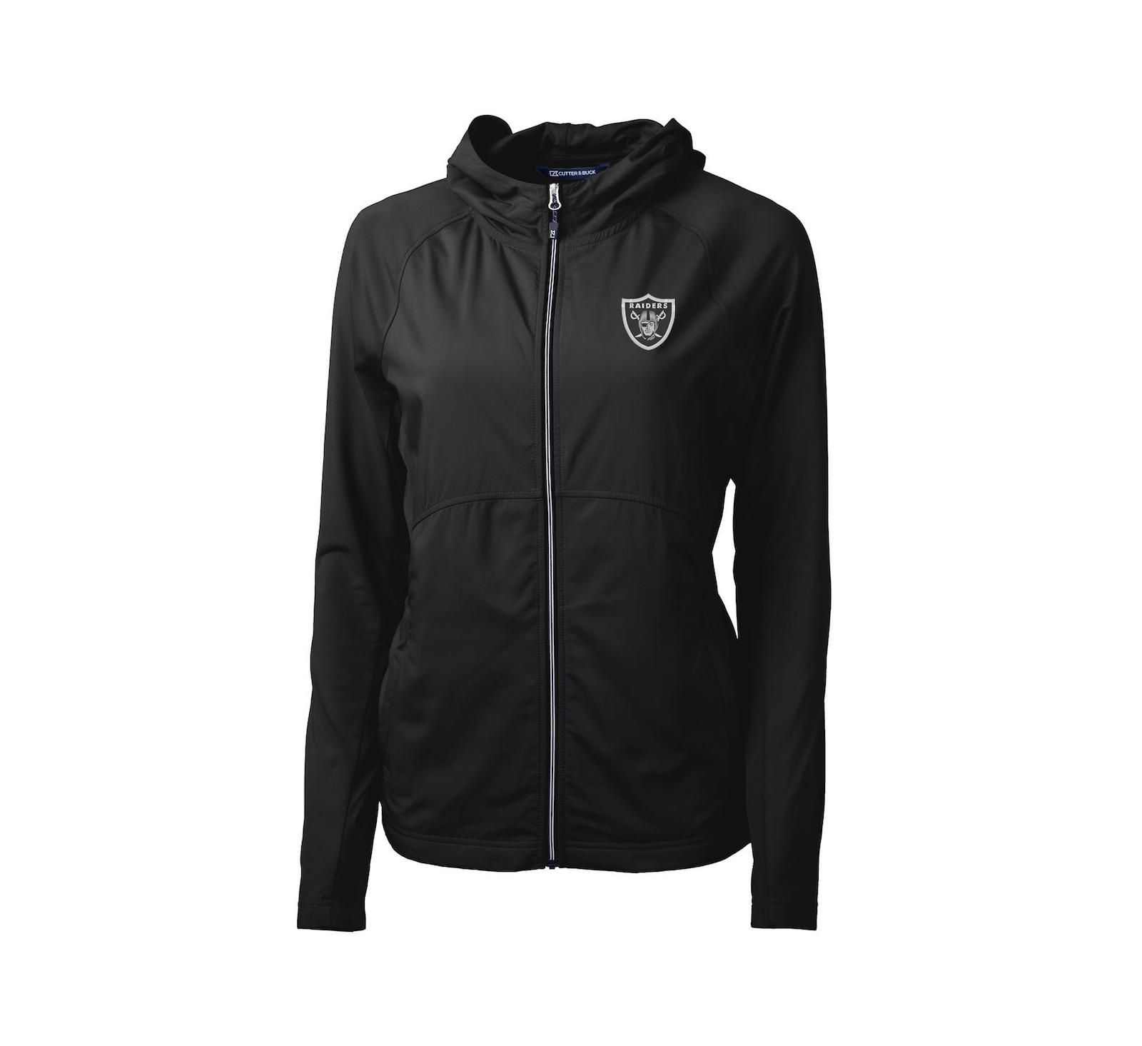 Cutter & Buck Женское черное худи с полной молнией Las Vegas Raiders Adapt Eco Knit