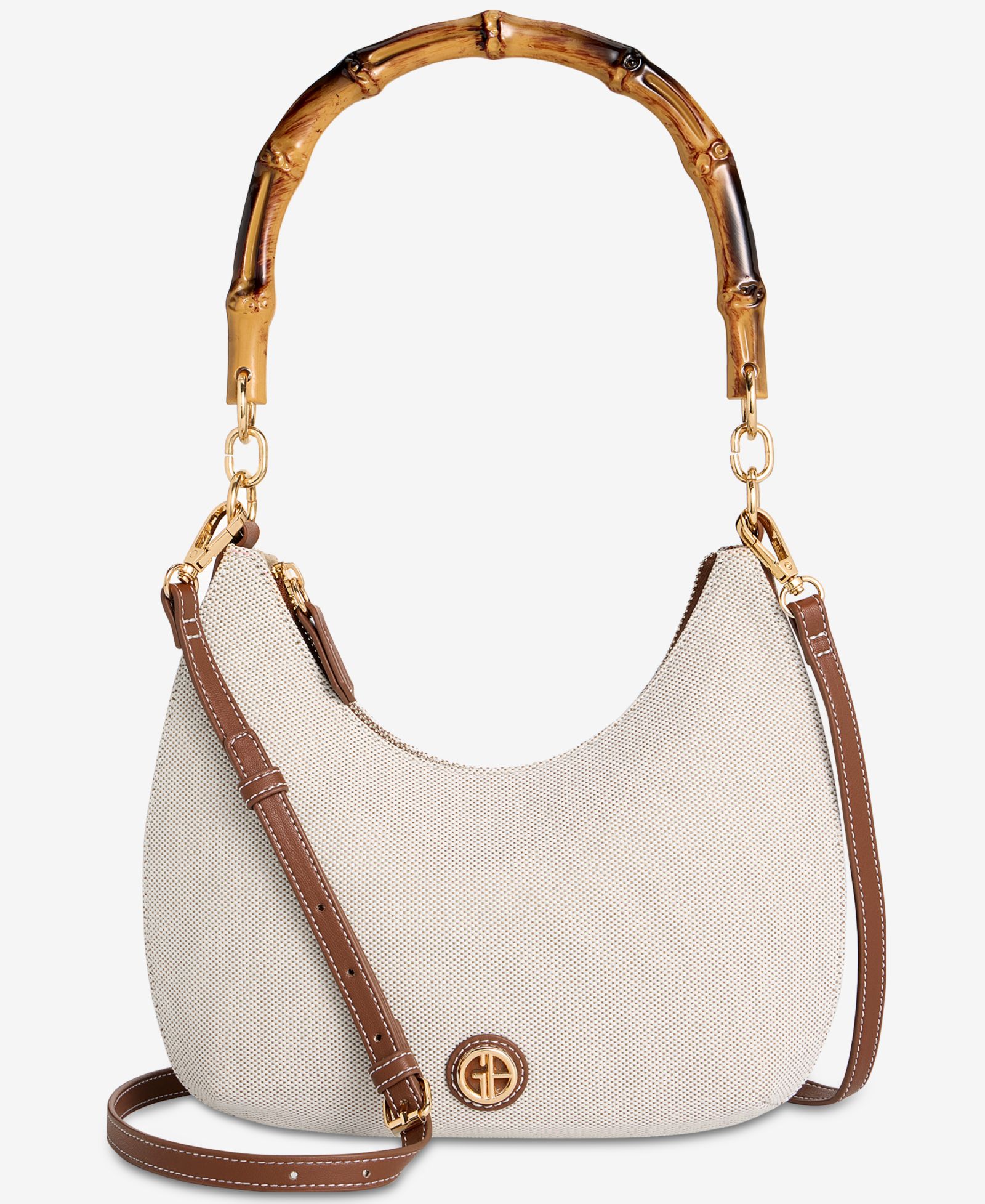 Giani Bernini Linen Bamboo Handle Hobo, Macy's Exclusive