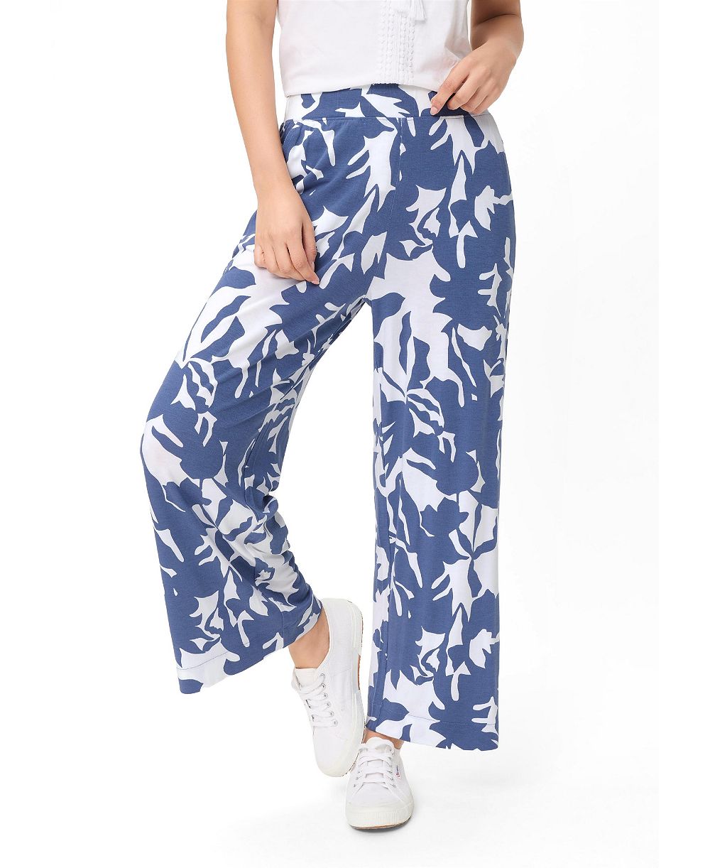Olsen Abstract Floral Jersey Cropped Pant