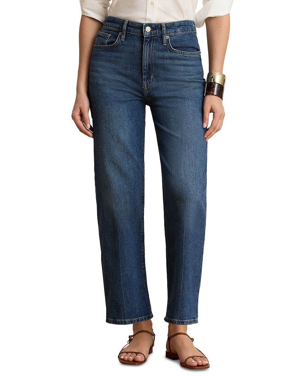 Lauren Ralph Lauren Petite High-Rise Relaxed Straight Ankle Jeans