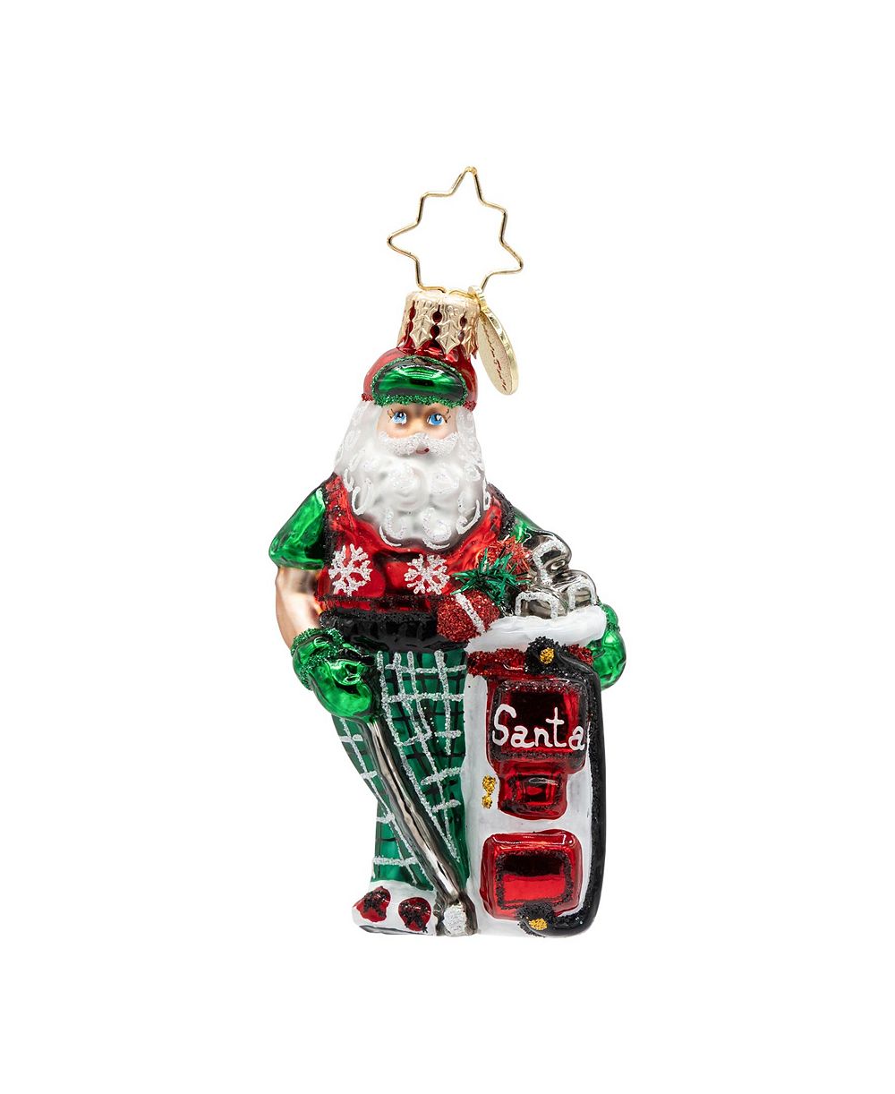 Christopher Radko рождественский шар Jolly Golfer Santa Gem, 3"