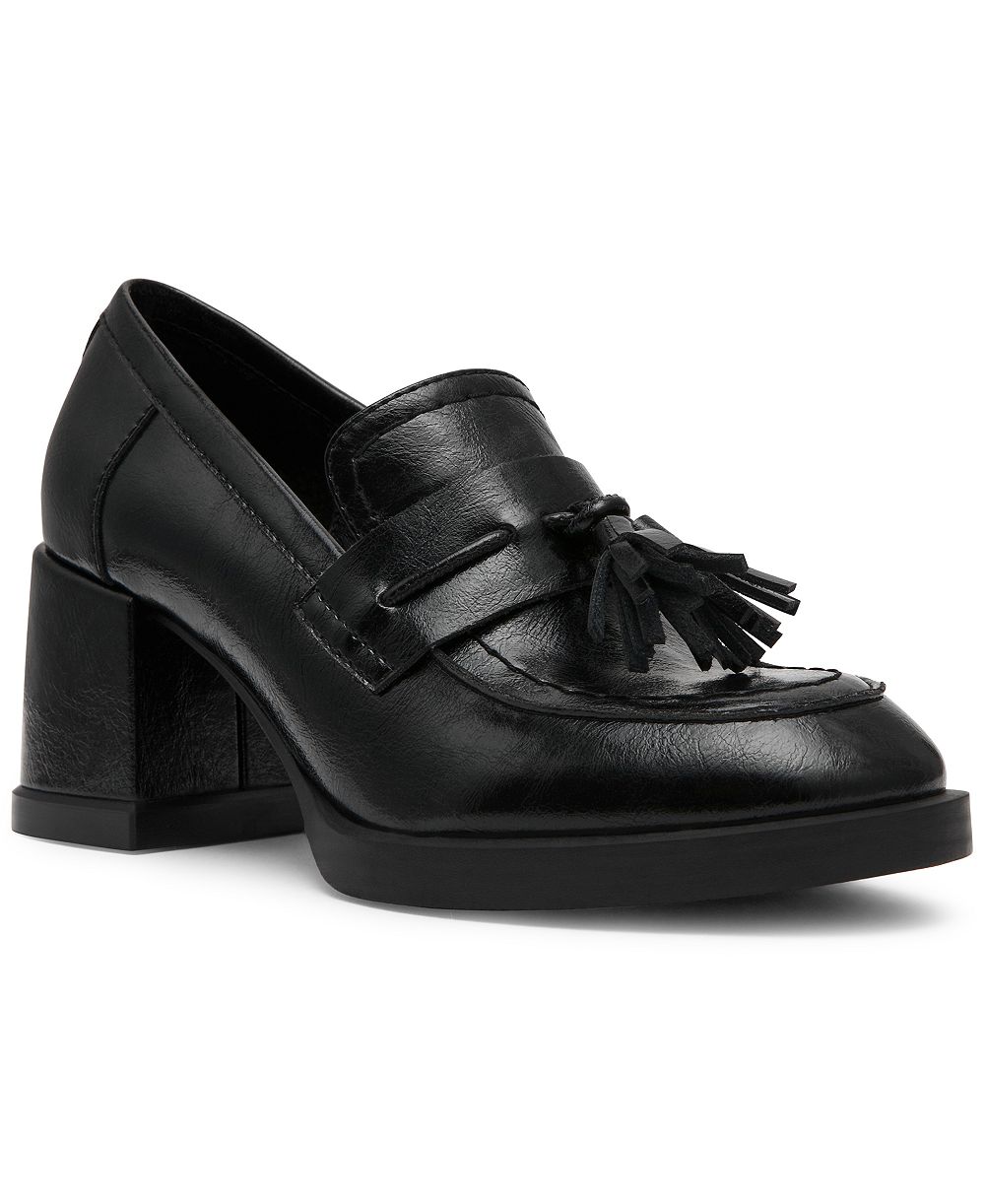 Steve Madden Women's Bettie Block Heel Tassel Loafer Pumps