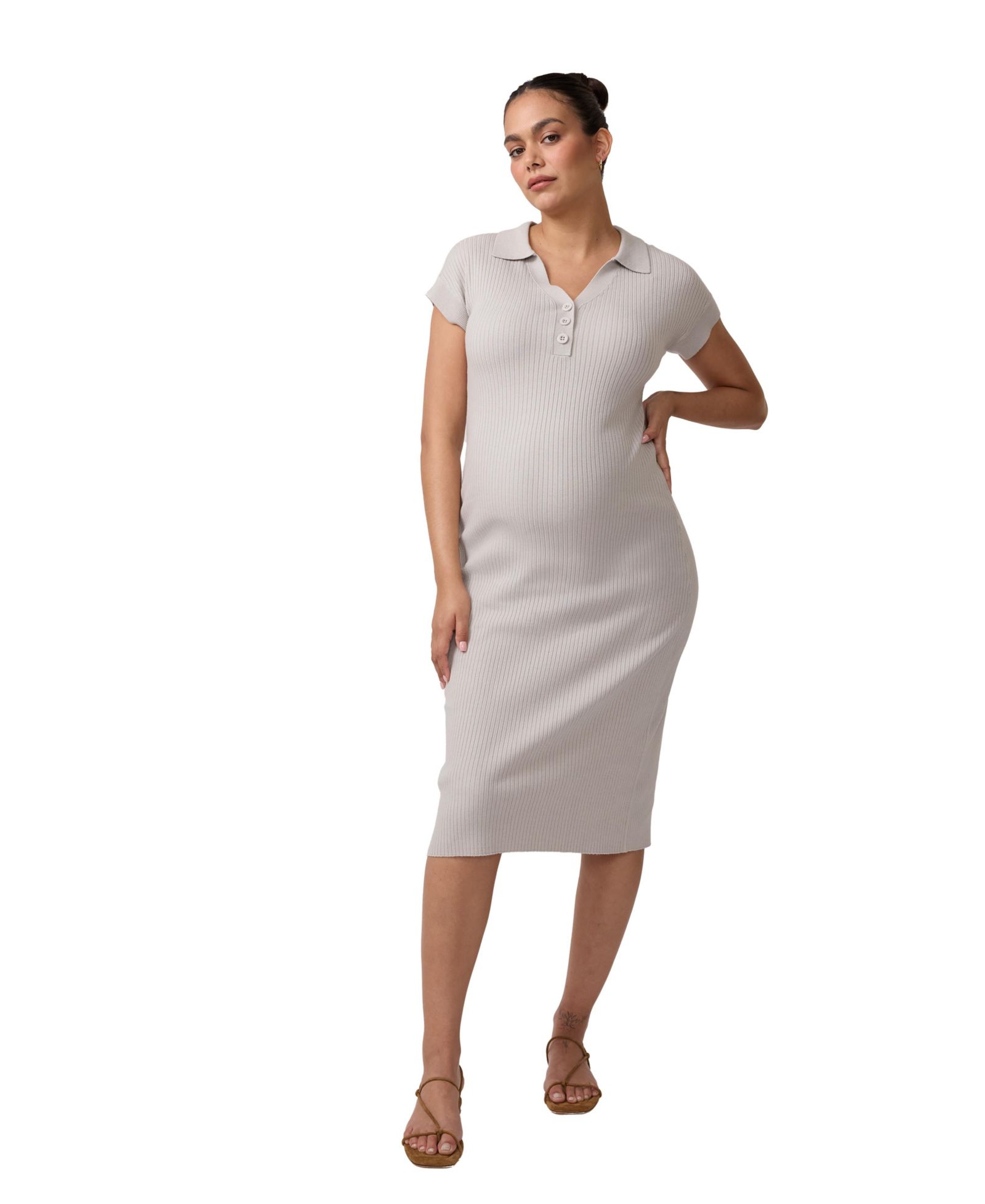 Ingrid + Isabel Women's Ingrid + Isabel Short Sleeve Collared Sweater Dress