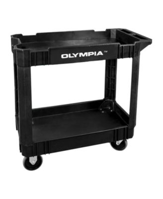 Olympia Tools 500 Pound Capacity Plastic Rolling Utility Cart  Shelves