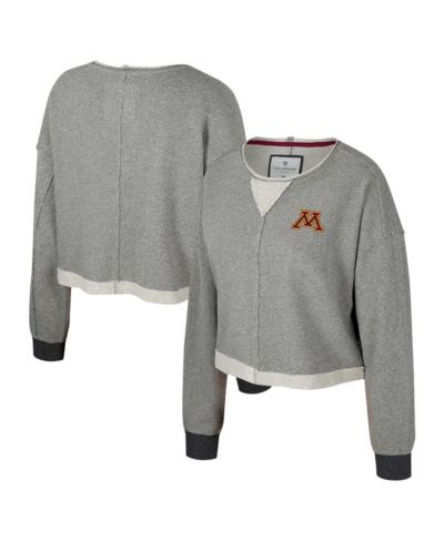 Colosseum Женский свитшот-кроп топ Minnesota Golden Gophers Magnum Scoop Neck, угольный