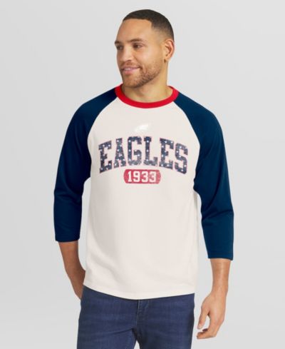 Fanatics Мужская футболка Raglan 3/4 рукава Philadelphia Eagles Americana, белый/темно-синий