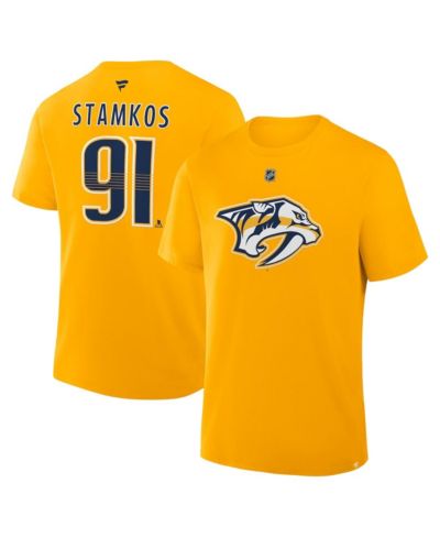 Мужская футболка Fanatics с именем и номером Стивена Стамкоса, золотой цвет, Nashville Predators