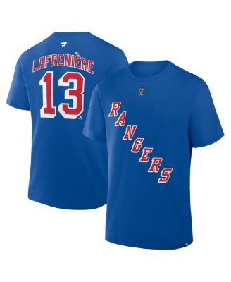 Футболка Fanatics Men's Alexis Lafreniere Blue New York Rangers Authentic Stack Name & Number