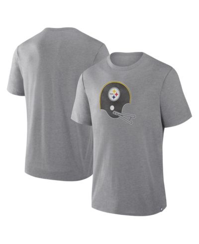 Fanatics Men's Heather Gray Pittsburgh Steelers Vintage Heritage Tribute Tri-Blend T-Shirt