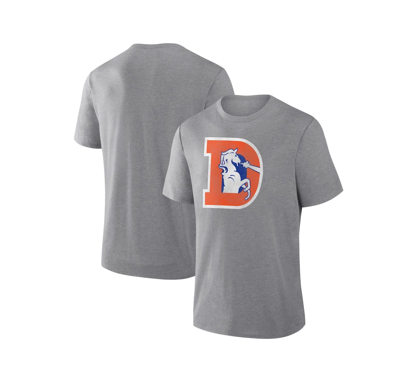 Fanatics Men's Heather Gray Denver Broncos Vintage Heritage Tribute Tri-Blend T-Shirt
