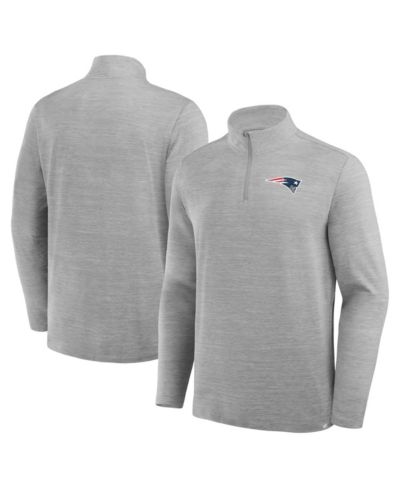 Мужская кофта Fanatics New England Patriots Clutch Quarter-Zip Pullover в меланжевом сером цвете