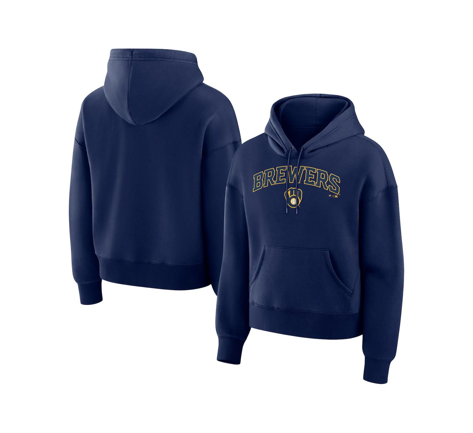 Женское худи Fanatics Navy Milwaukee Brewers Lockup Legacy Fleece