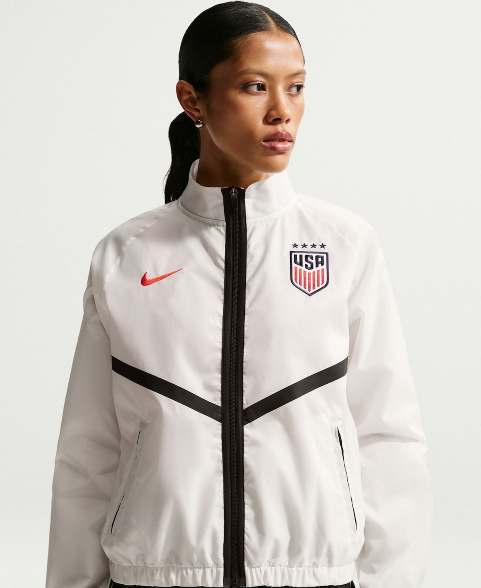 Женская куртка Nike White USMNT 2026 Anthem Dri-FIT Full-Zip