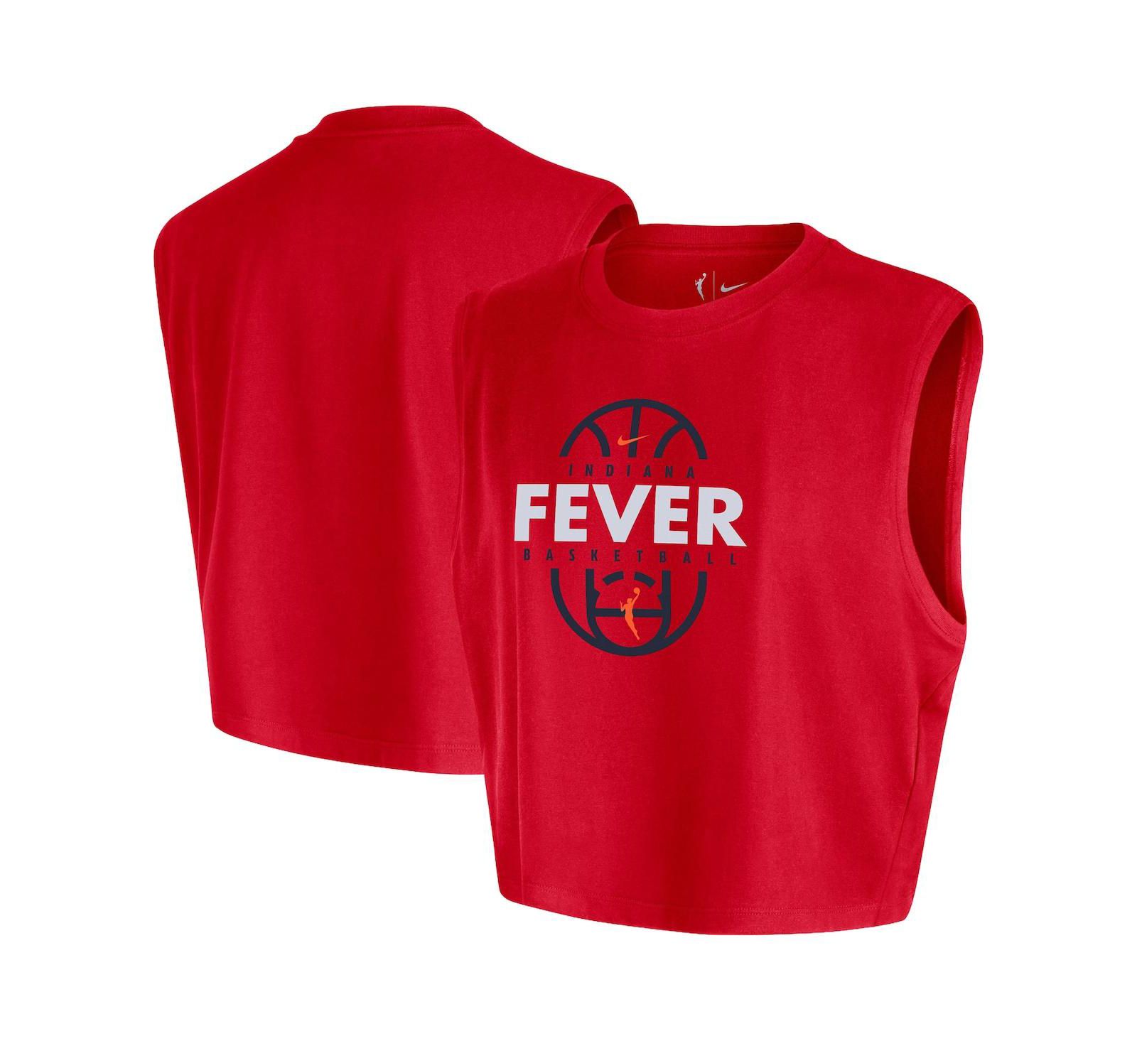 Nike Women's Red Indiana Fever 2026 Authentic On-Court Sleeveless Cropped T-Shirt