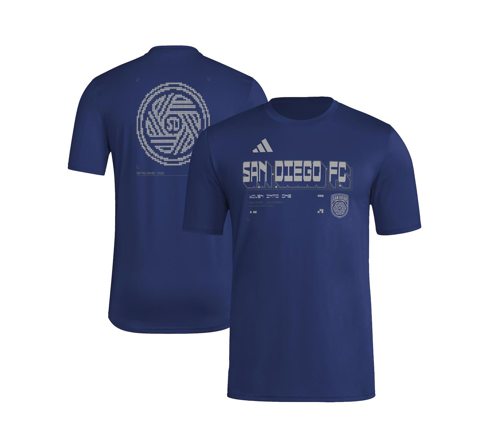 Adidas Мужская футболка San Diego FC 2026 Anthem AEROREADY, темно-синяя