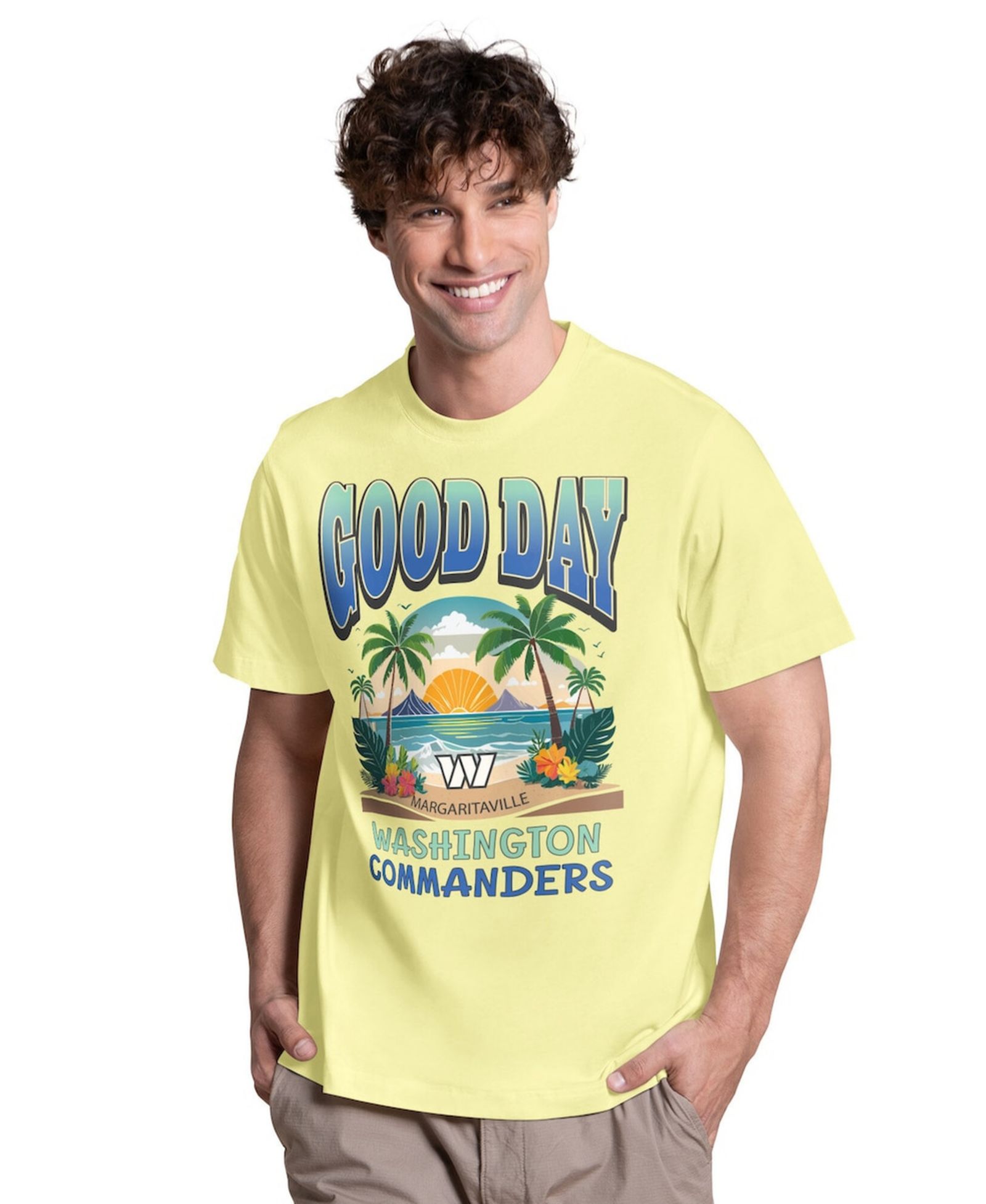 Margaritaville Мужская желтая футболка Washington Commanders Good Day