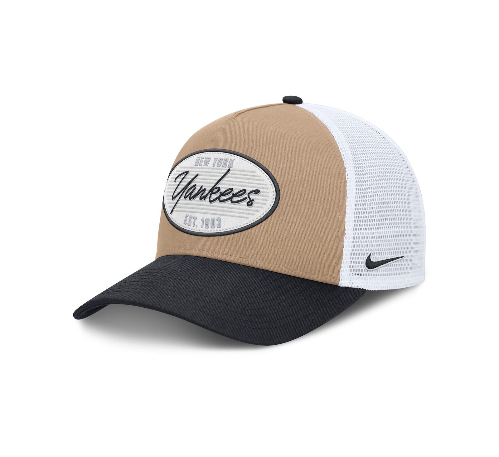Мужская бейсболка Nike New York Yankees Rise A-Frame Trucker регулируемая Khaki/Navy