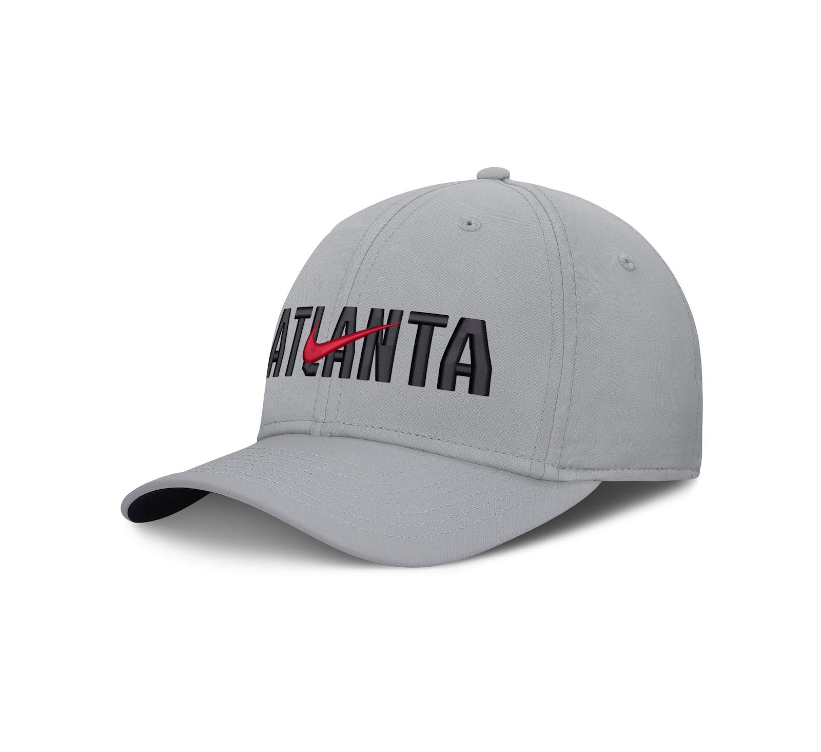 Мужская кепка Nike Gray Atlanta Braves Primetime Rise Dri-FIT Flex