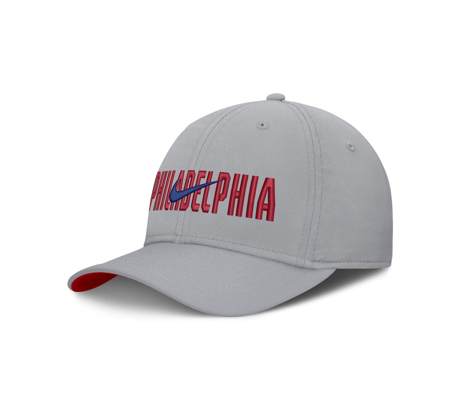 Мужская кепка Nike Gray Philadelphia Phillies Primetime Rise Dri-FIT Flex