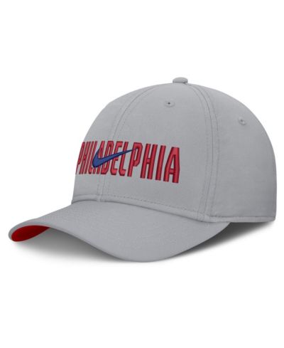 Мужская кепка Nike Gray Philadelphia Phillies Primetime Rise Dri-FIT Flex