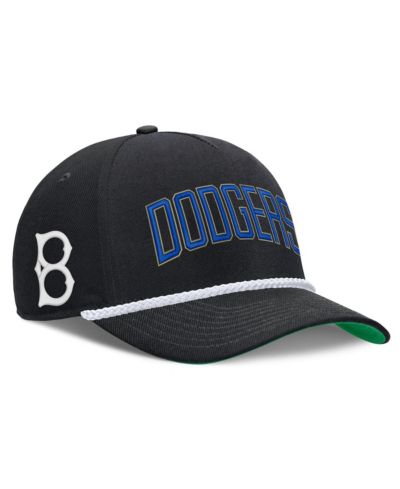 Nike кепка Men's Brooklyn Dodgers Cooperstown Collection Rise, черная, регулируемая